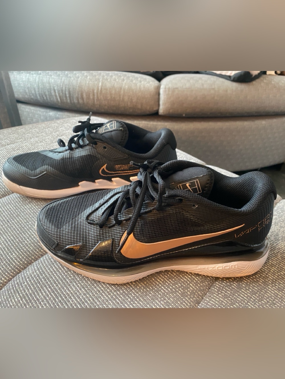 NikeCourt Air Zoom Vapor Pro HC Tennis/Pickleball Shoes Black/Metallic Red Bronz